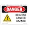 Signmission Safety Sign, OSHA Danger, 3.5" Height, 5" Width, Benzene Cancer Hazard, Landscape OS-DS-D-35-L-1995 - alternate 1